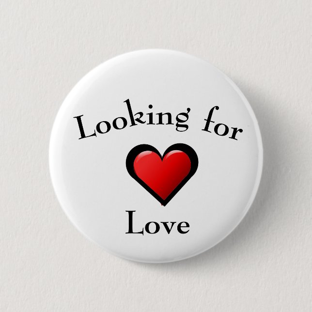 Badge Rond 5 Cm Bouton Recherche d'amour (Devant)