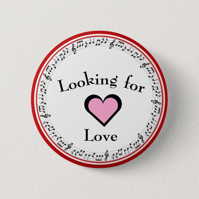 Badge Rond 5 Cm Bouton Recherche d'amour (Devant)