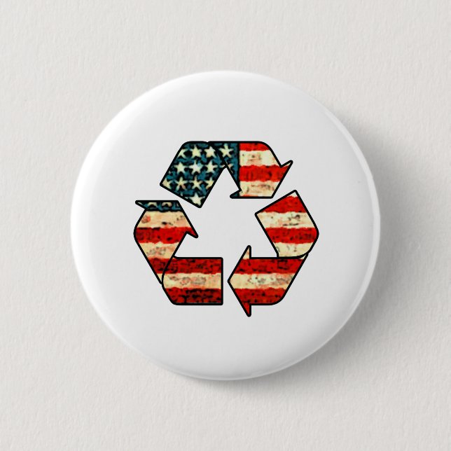 Badge Rond 5 Cm Bouton Recycle America (Devant)