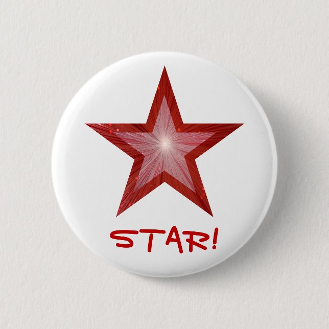 Badge Rond 5 Cm Bouton Red Star 'STAR' blanc (Devant)