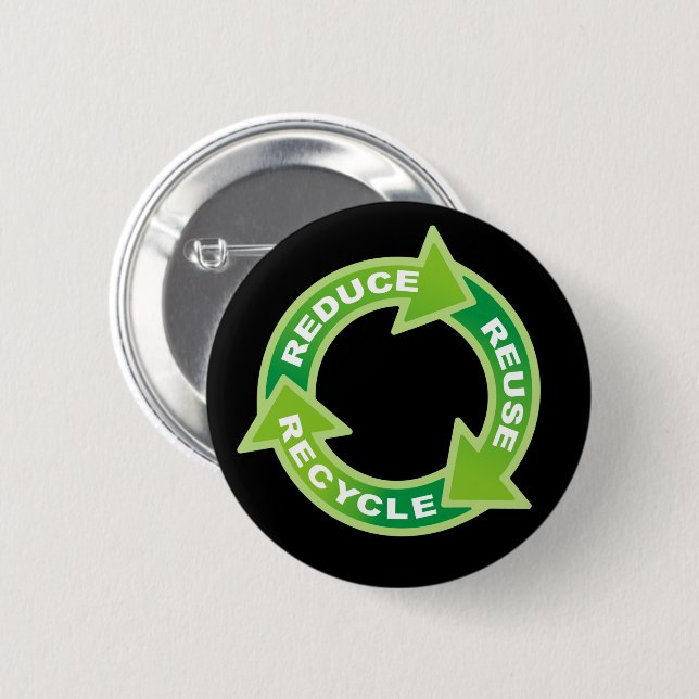 Badge Rond 5 Cm Bouton Réduire la réutilisation du recyclage (Devant & derrière)