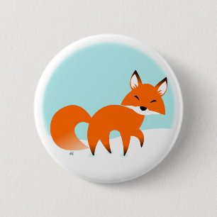 Badge Rond 5 Cm Bouton Renard rouge
