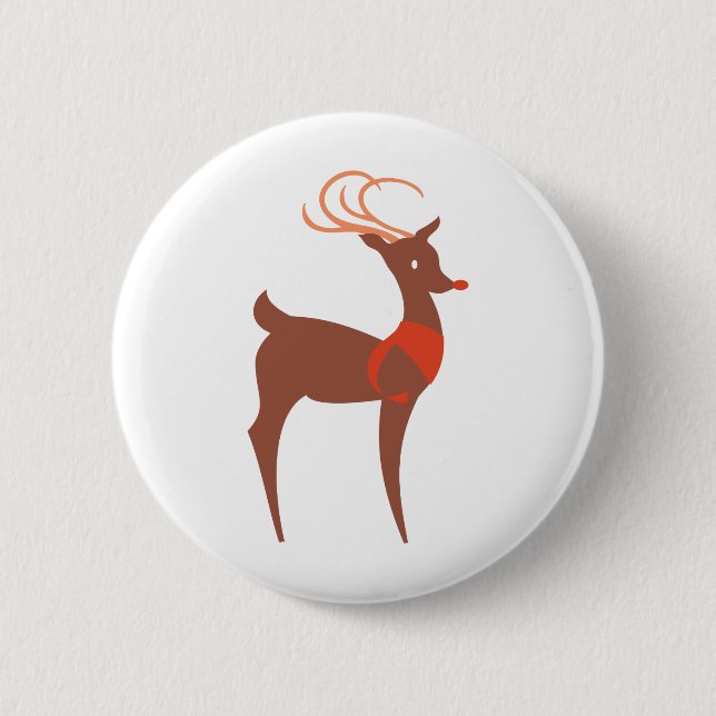 Badge Rond 5 Cm Bouton renne (Devant)