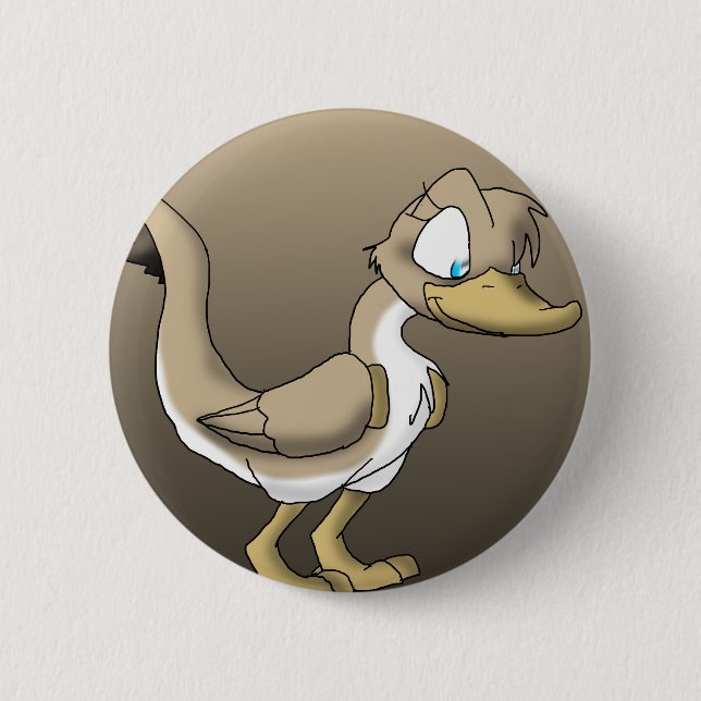 Badge Rond 5 Cm Bouton reptile femelle de canard (Devant)