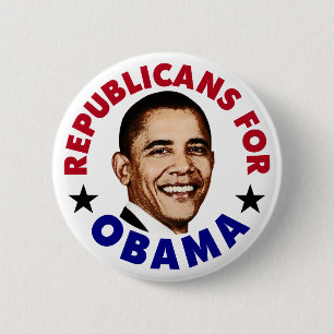 Badge Rond 5 Cm Bouton Républicain Pour Barack Obama