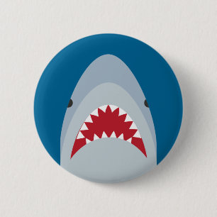 Badge Rond 5 Cm Bouton Requin