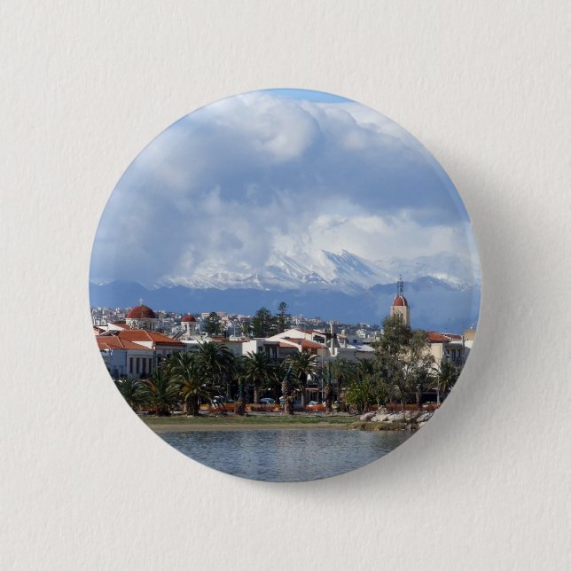 Badge Rond 5 Cm Bouton Réthymnon (Devant)