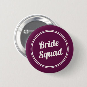 Badge Rond 5 Cm Bouton Rétro Fuchsia Pink Bride Squad