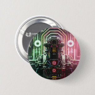 Badge Rond 5 Cm Bouton Robot 1