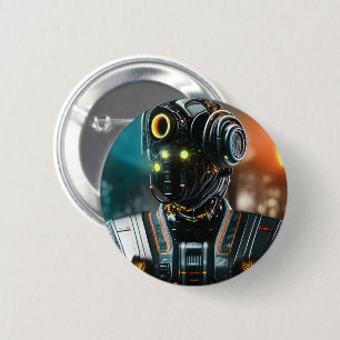 Badge Rond 5 Cm Bouton Robot 3