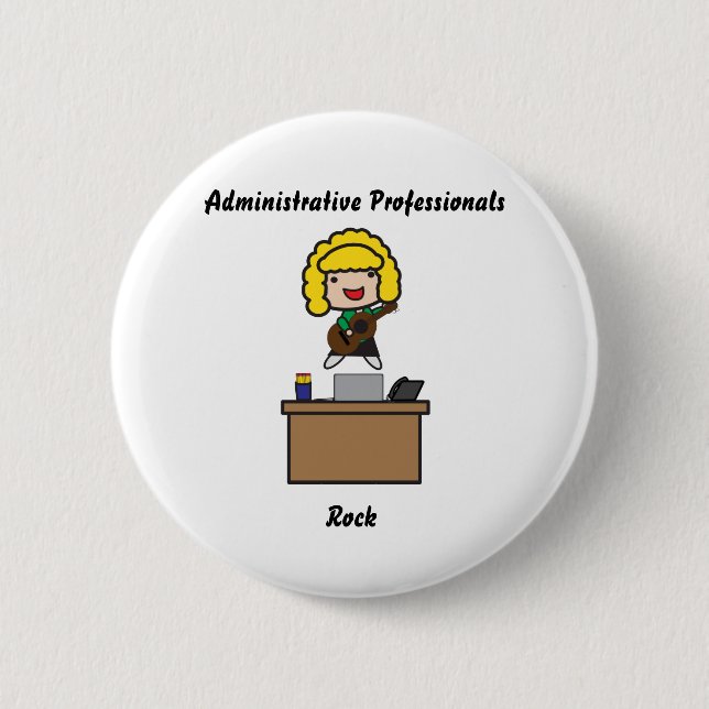 Badge Rond 5 Cm Bouton Rocher (Blonde) des administrateurs (Devant)