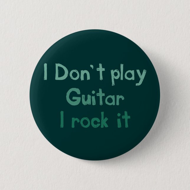 Badge Rond 5 Cm Bouton Rock de guitare (Devant)