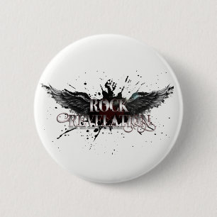Badge Rond 5 Cm Bouton Rock Rev