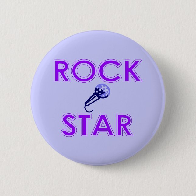 Badge Rond 5 Cm Bouton Rock Star (Devant)