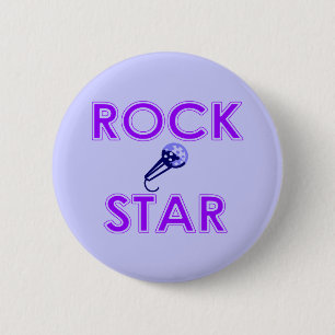 Badge Rond 5 Cm Bouton Rock Star