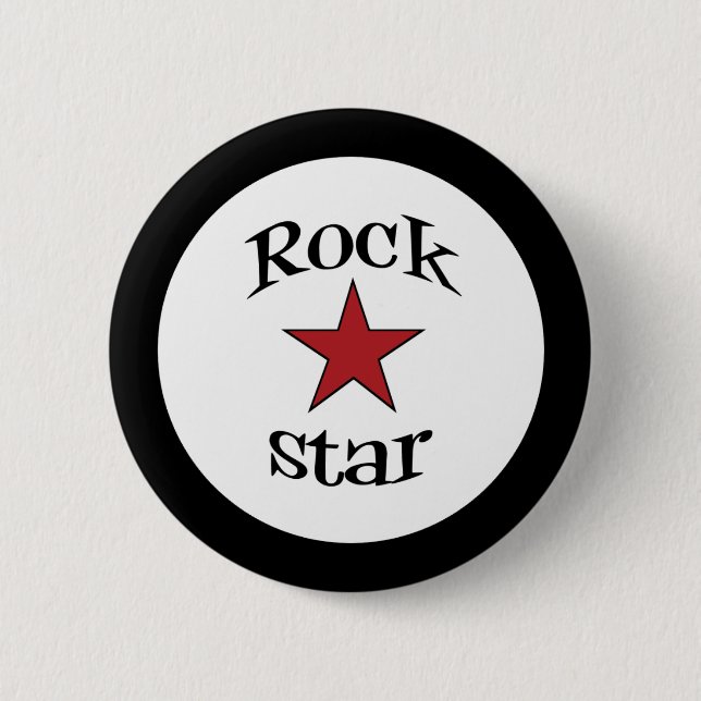 Badge Rond 5 Cm Bouton Rock Star (Devant)