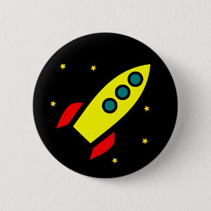 Badge Rond 5 Cm Bouton Rocket