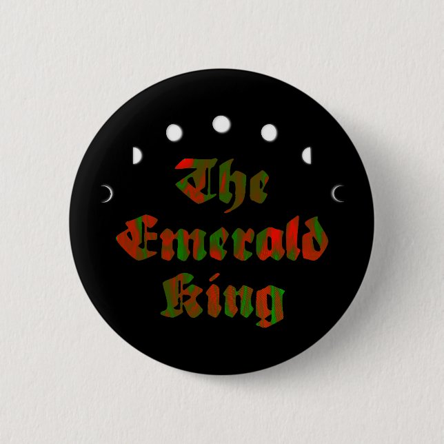 Badge Rond 5 Cm Bouton Roi Émeraude (Devant)