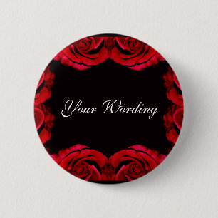 Badge Rond 5 Cm Bouton romantique de roses rouges (customisez