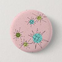 Bouton rond atomique iconique rose de Starbursts