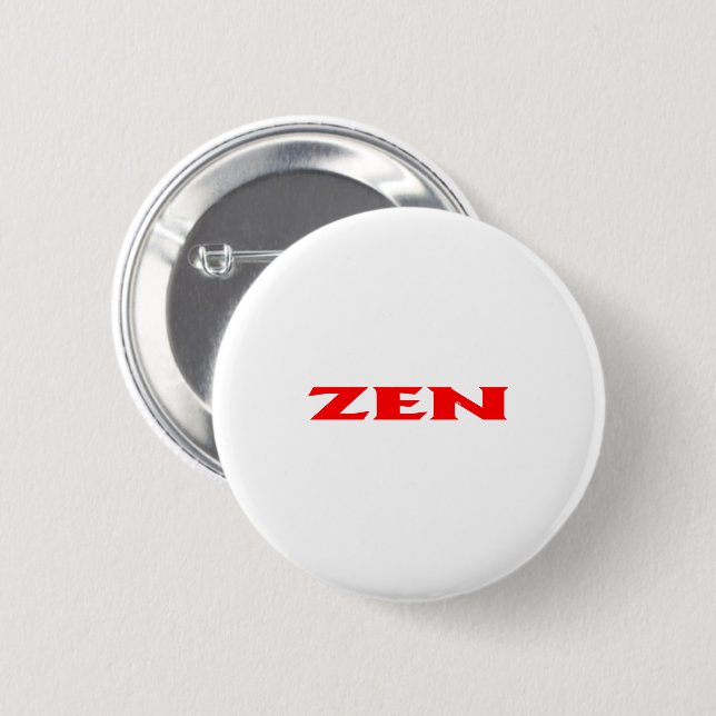 Badge Rond 5 Cm Bouton rond blanc rouge zen (Devant & derrière)