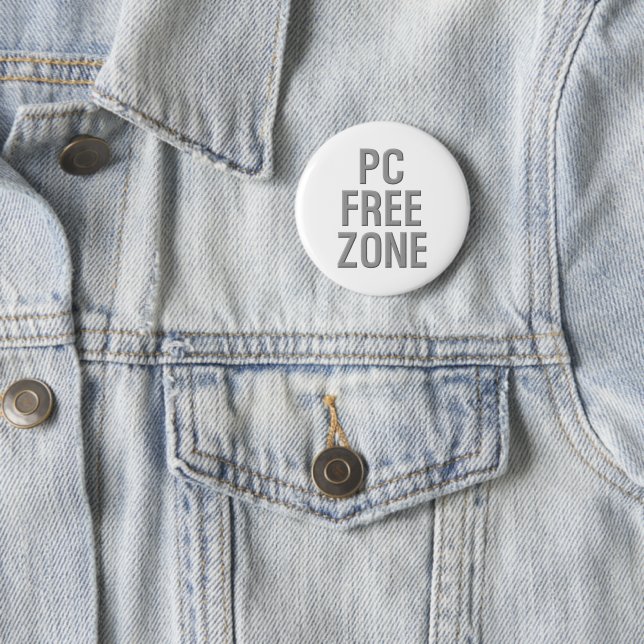 Badge Rond 5 Cm Bouton rond blanc standard PC Free Zone (En situation)