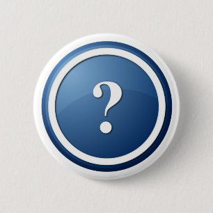 Badge Rond 5 Cm bouton rond bleu de point d'interrogation