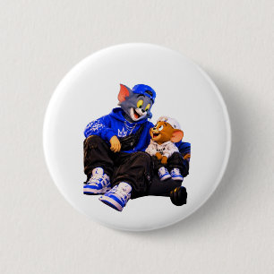 Badge Rond 5 Cm Bouton rond chat et souris de dessin animé mignon