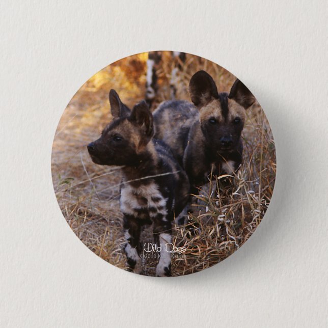 Badge Rond 5 Cm Bouton rond Chiens sauvages (Devant)
