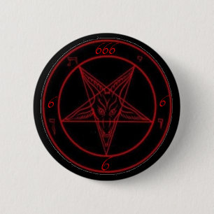 Badge Rond 5 Cm Bouton rond de Baphomet 666