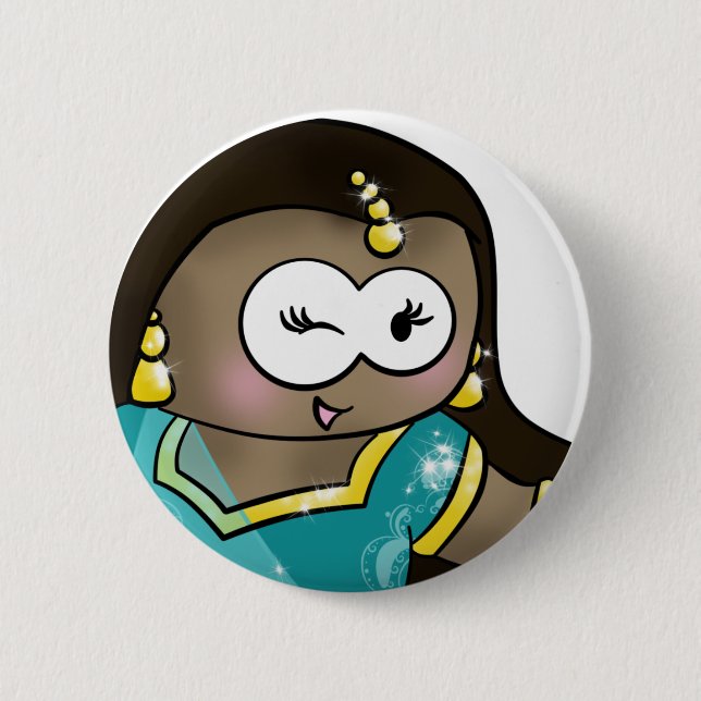 Badge Rond 5 Cm bouton rond de bollywood (Devant)