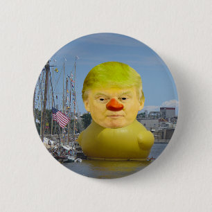 Badge Rond 5 Cm Bouton rond de canard jaune Donald Trump en caoutc