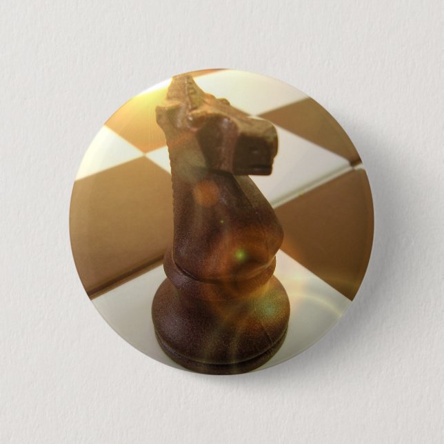 Badge Rond 5 Cm Bouton rond de chevalier d'échecs (Devant)