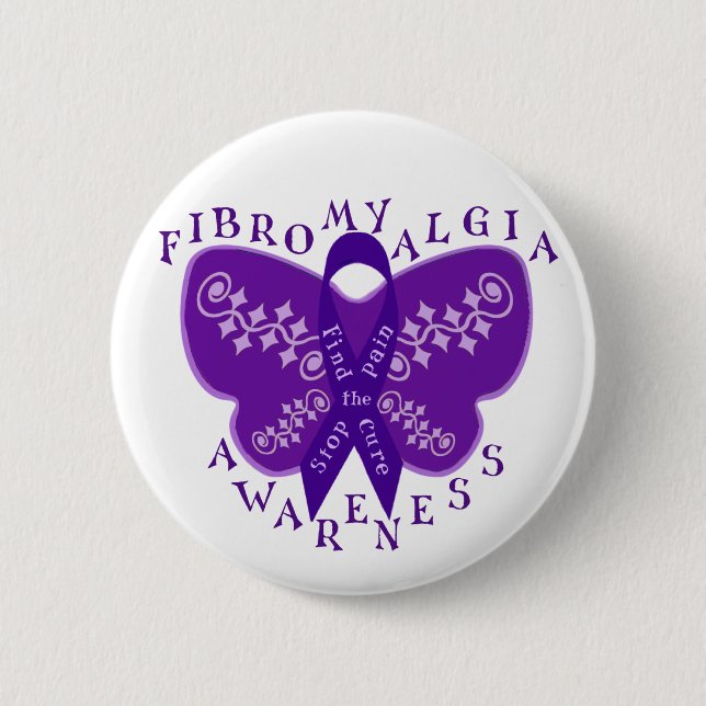 Badge Rond 5 Cm Bouton rond de conscience de fibromyalgie (Devant)