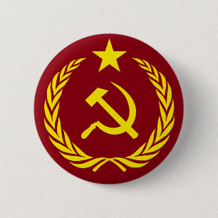 Badge Rond 5 Cm Bouton rond de drapeau communiste de guerre froide