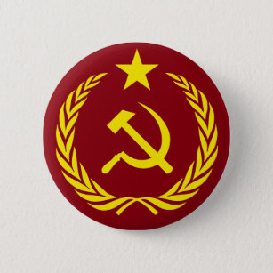 Badge Rond 5 Cm Bouton rond de drapeau communiste de guerre froide