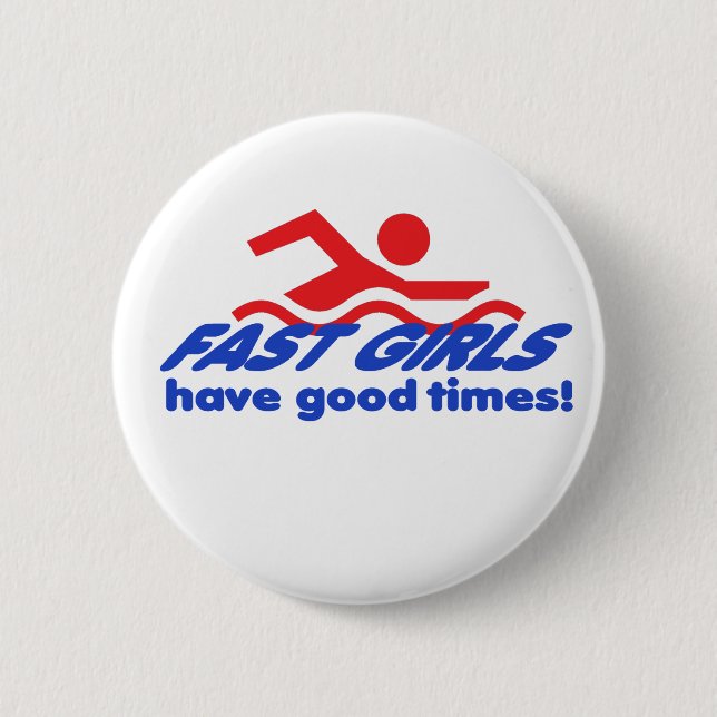 Badge Rond 5 Cm Bouton rond de filles rapides (Devant)