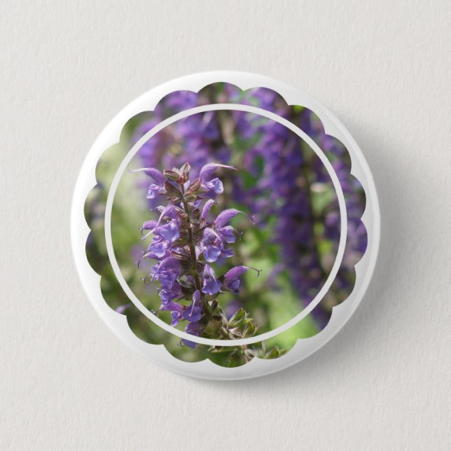 Badge Rond 5 Cm Bouton rond de fleur de lavande (Devant)