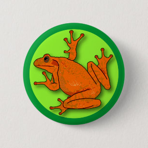 Badge Rond 5 Cm Bouton rond de grenouille orange