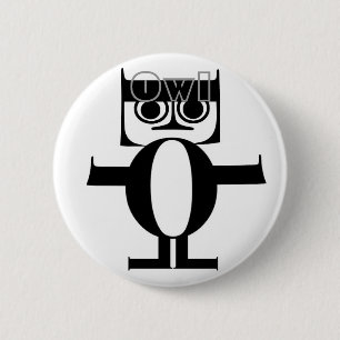 Badge Rond 5 Cm Bouton rond de hibou