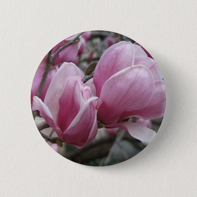 Badge Rond 5 Cm Bouton rond de magnolia (Devant)
