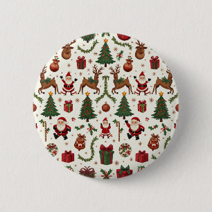 Badge Rond 5 Cm Bouton rond de Noël Vintage