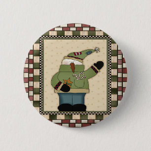 Badge Rond 5 Cm Bouton rond de ondulation de Noël de bonhomme de