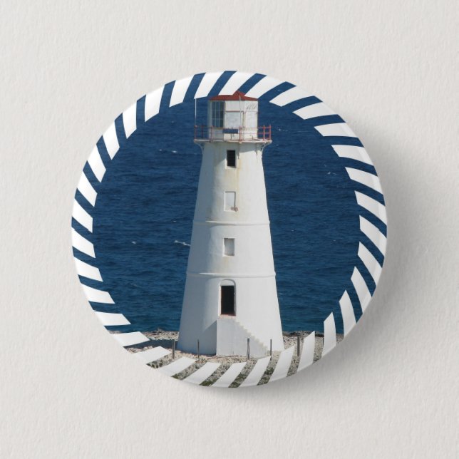 Badge Rond 5 Cm Bouton rond de phare nautique (Devant)