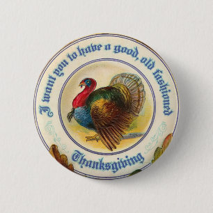 Badge Rond 5 Cm Bouton rond de thanksgiving démodé