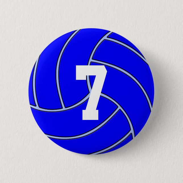 Badge Rond 5 Cm Bouton rond de volley-ball bleu JERSEY PERSONNALIS (Devant)