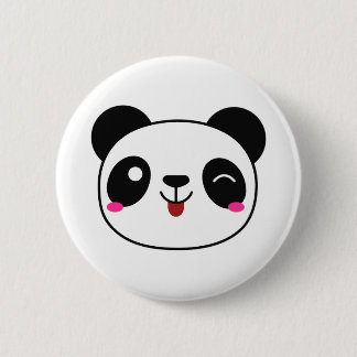 Badge Rond 5 Cm Bouton rond d'Emoji de panda