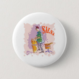 Badge Rond 5 Cm Bouton rond Drummer de Salsa