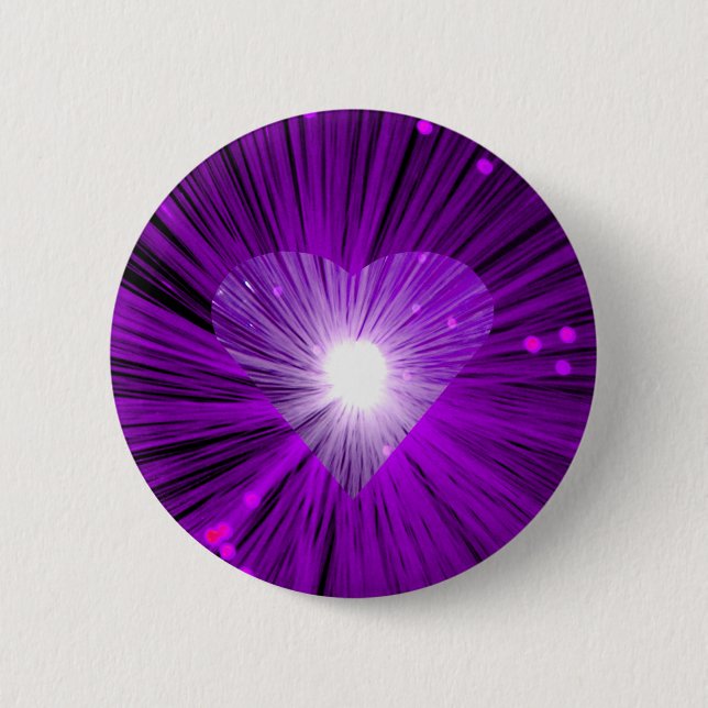 Badge Rond 5 Cm Bouton rond du coeur violet (Devant)