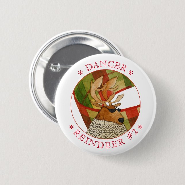 Badge Rond 5 Cm Bouton rond du DANCER REINDEER (Devant & derrière)